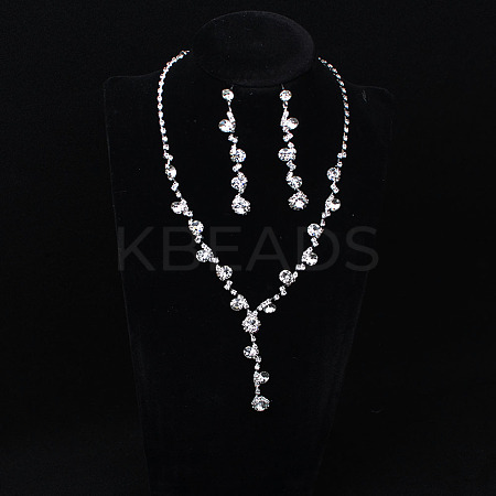 Brass Rhinestones Necklaces & Earring Sets for Women WGF929C-03-1