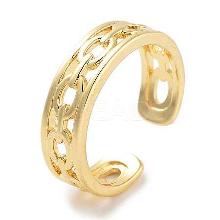 Rack Plating Brass Open Cuff Rings RJEW-Z059-08G-1