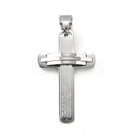 304 Stainless Steel Big Pendants STAS-R171-05P-1