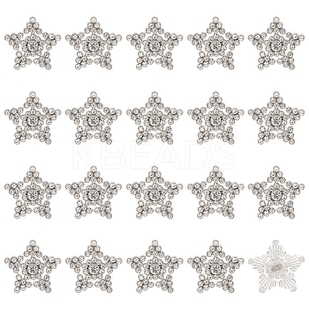 40Pcs Alloy Rhinestone Shank Buttons BUTT-MA0001-02-1