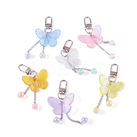 Butterfly Acrylic Pendant Decoration HJEW-TAC0056-1