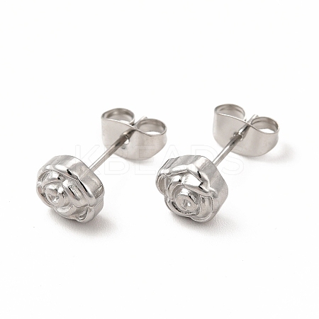 Non-Tarnish 304 Stainless Steel Flower Stud Earrings for Women LS-EJEW-C004-10P-1