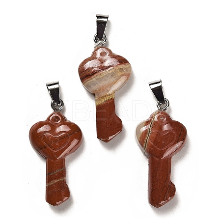 Natural Red Jasper Pendants G-M424-01P-02-1