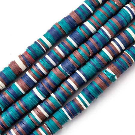 Handmade Polymer Clay Beads Strands CLAY-R089-8mm-T017-1