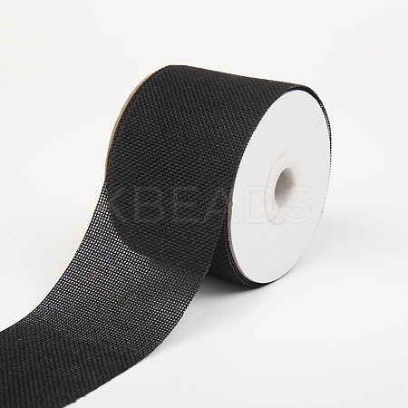 Polyester Imitation Burlap Ribbon OCOR-WH0032-21C-1