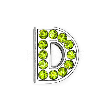 Glass Rhinestone Slide Charms PALLOY-TAC0018-02-D-1