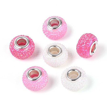Large Hole Resin Rhinestone European Beads OPDL-T003-01F-1