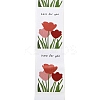 200Pcs Rectangle with Flower Here for You Theme Paper Self-Adhesive Stickers AJEW-S084-02C-2