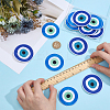 16Pcs 2 Styles Evil Eye Pattern Cloth Computerized Embroidery Iron On/Sew On Patches PATC-MA0001-34-3