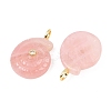 Natural Rose Quartz Pendants G-H353-02G-02-2