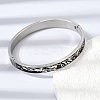 304 Stainless Steel Black Enamel Skin Print Hinged Cuff Bangles for Women SA-CBAC920-04P-2