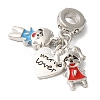 Rack Plating Alloy Crystal Rhinestone European Dangle Charms PALLOY-S189-21P-2