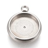 Non-Tarnish 304 Stainless Steel Pendant Cabochon Settings LS-X-STAS-K202-03D-P-1