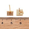 Square Brass Micro Pave Clear Cubic Zirconia Stud Earrings for Women EJEW-G428-12G-02-5