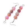 4 Pairs 4 Colors Waxberry Round Acrylic Beaded Dangle Earring Sets EJEW-JE05889-5