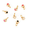 8Pcs 4 Colors Real 18K Gold Plated Brass Enamel Charms KK-TA0001-74-2