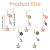 304 Stainless Steel Starfish with Shell Shape Dangle Earrings EJEW-YW00012-01-3