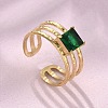 304 Stainless Steel Cuff Rings for Women RJEW-D302-03G-05-4