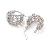 Rack Plating Brass ABS Imitation Pearl Hoop Earrings EJEW-M029-04P-2