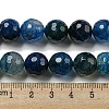 Faceted Natural Dragon Veins Agate Beads Strands G-F447-12mm-L06-5