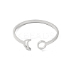 Non-Tarnish 304 Stainless Steel Open Rings STAS-R226-07P-2