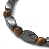 Round Natural Tiger Eye Stretch Bracelets BJEW-G072-14-3