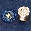 Golden Tone Round Wax Seal Brass Stamp Heads AJEW-S087-02G-07-1