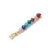 Chakra Natural Amethyst & Tiger Eye & Red Jasper & Lapis Lazuli & Apatite & Malachite & Sunstone Faceted Round Beaded Pendants PALLOY-JF03559-01-4