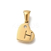 304 Stainless Steel Heart Pendants with Rhinestone STAS-Z103-01G-08-1