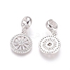 Brass Micro Pave Cubic Zirconia European Dangle Charms LS-ZIRC-E163-19P-1