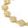 Clear Cubic Zirconia Clover Link Chain Bracelet BJEW-A132-03G-2
