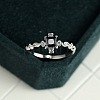 Brass Micro Pave Cubic Zirconia Finger Rings FS-WG8C77A-01-2