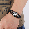 CutHollow Glass Football Jewelry Set SJEW-CL0001-01-6
