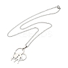 Non-Tarnish 201 Stainless Steel Cable Chain Heart with Couple Pendant Necklaces for Women NJEW-U005-01P-2