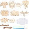 90Pcs 9 Styles Wood Cutouts Ornaments WOOD-NB0005-15-1