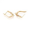 Brass Micro Pave Cubic Zirconia Hoop Earring Finding KK-N261-36G-2