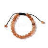 8mm Round Natural Red Aventurine Braided Bead Bracelets BJEW-C067-01B-11-2