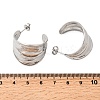 304 Stainless Steel C-Shaped Stud Earrings EJEW-I319-04P-2