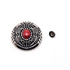 1-Hole Alloy & Cat eye Turquoise Buttons PALLOY-WH0092-10C-P-1