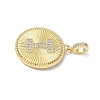 Brass Micro Pave Clear Cubic Zirconia Pendants KK-L253-17G-I-2