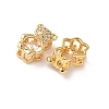 Brass Micro Pave Clear Cubic Zirconia Slide Charms KK-D504-17G-2