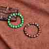 Green Natural Yellow Jade Round Beaded Stretch Bracelet BJEW-SW00077-10-2