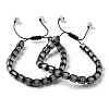 Adjustable Natural Labradorite and Non-magnetic Synthetic Hematite Braided Bead Bracelets BJEW-Z090-01A-4