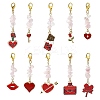 10Pcs Valentine's Day Theme Alloy Enamel Pendant Decorations HJEW-CJD00004-1