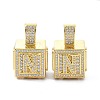 Alphabet Brass Micro Pave Clear Cubic Zirconia Pendants ZIRC-O045-01G-N-2