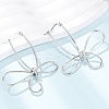 Hollow Flower 201 Stainless Steel Hoop Earrings LS-EJEW-P337-01P-2