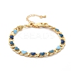Heart Brass Enamel Curb Chains Bracelets for Women BJEW-B125-03G-4