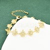 Brass Micro Pave Clear Cubic Zirconia Link Chain Bracelets for Women BJEW-A090-11D-G-1