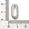 Brass Micro Pave Clear Cubic Zirconia Oval Linking Rings KK-Z093-43P-3