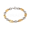 201 Stainless Steel Oval Link Chain Bracelets BJEW-B078-116GP-1